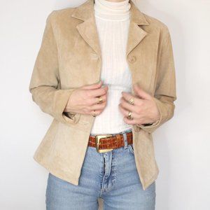 Suede Leather Soft Tan Jacket